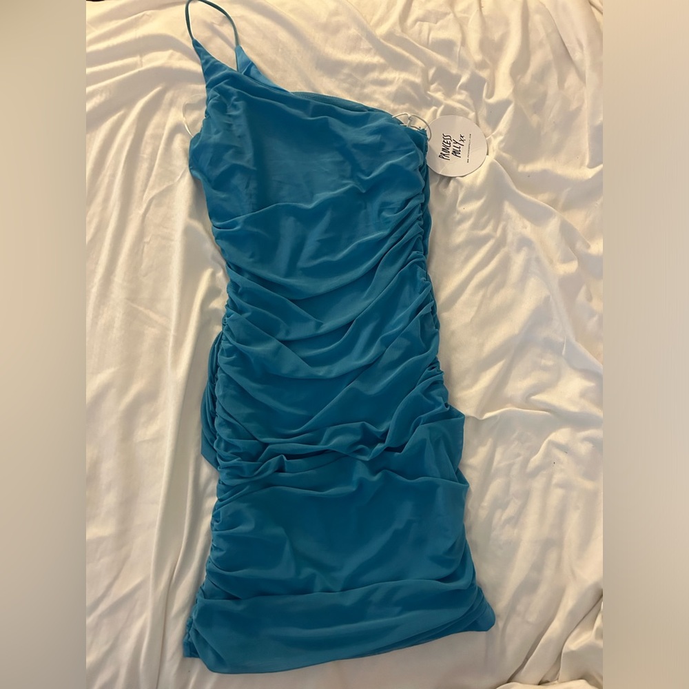 Princess Polly one shoulder blue dress